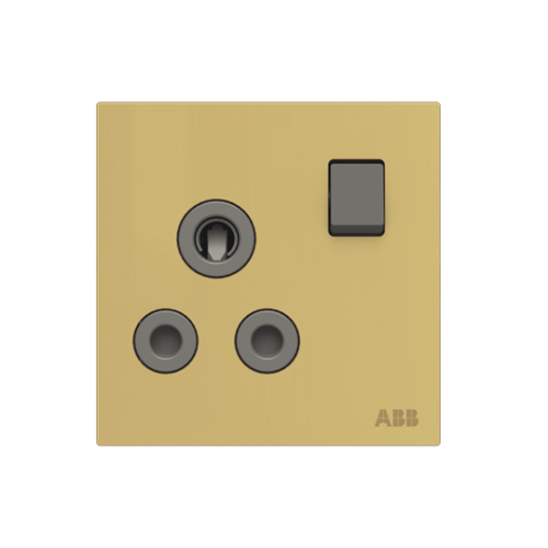 Socket outlet Round 15A Without imprint British Standard Matt Gold  - Millenium