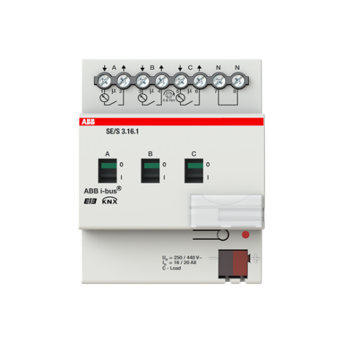 SE/S3.16.1 Energy Actuator, 3-fold, 16/20 A, MDRC