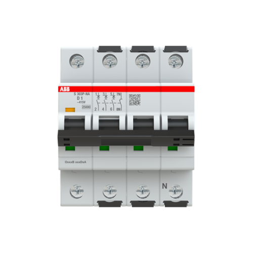 S303P-D1NA Miniature Circuit Breaker - 3+NP - D - 1 A