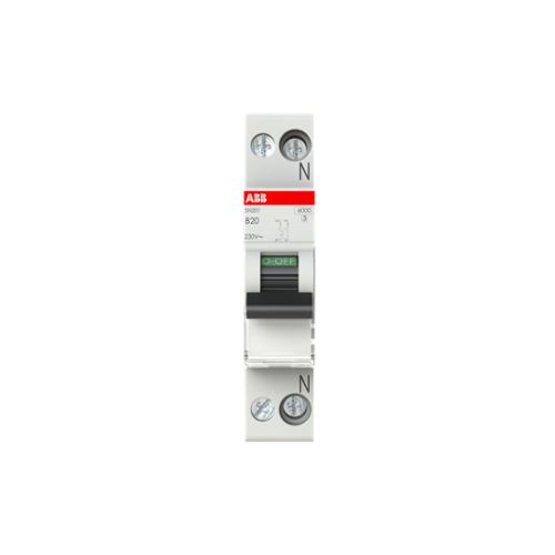 SN201-B20 Miniature circuit breaker - 1+NP - B - 20 A