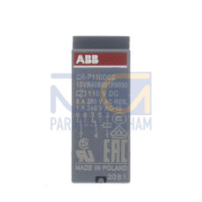 CR-P110DC2 Pluggable interface relay 2c/o, A1-A2=110VDC, 250V/8A
