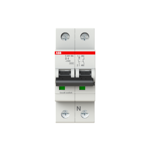 S201-D4NA Miniature Circuit Breaker - 1+NP - D - 4 A