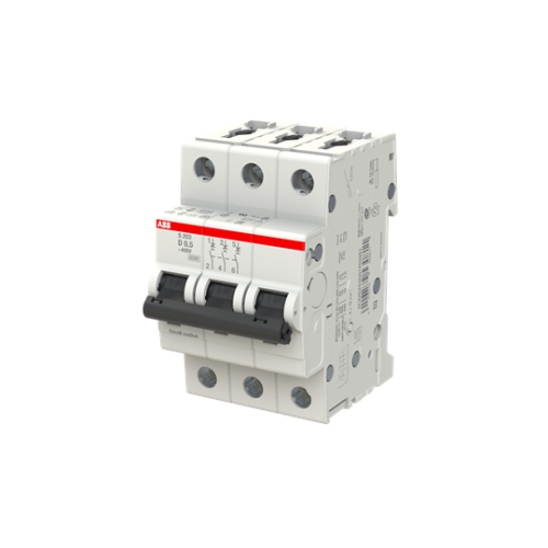 S203-D0.5 Miniature Circuit Breaker - 3P - D - 0.5 A