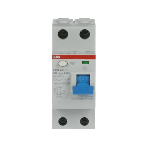 F202 AC-63/0.03 Residual Current Circuit Breaker 2P Type AC 30 mA