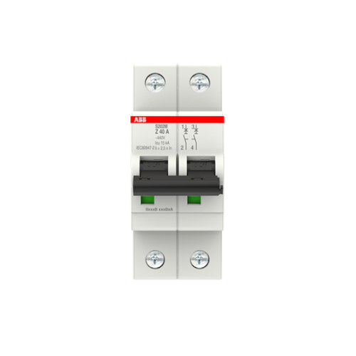 S202M-Z40 Miniature Circuit Breaker - 2P - Z - 40 A
