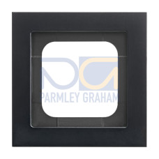 Cover Frame 1gang black matt - Busch-axcent pur