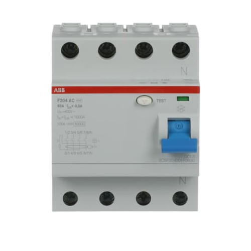 F204 AC-63/0.3 Residual Current Circuit Breaker 4P Type AC 300 mA