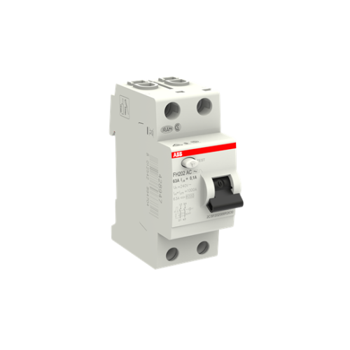 FH202 AC-63/0.1 Residual Current Circuit Breaker 2P Type AC 100 mA