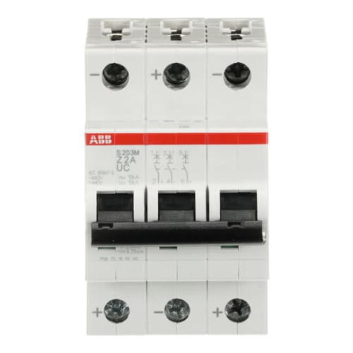 S203M-Z2UC Miniature Circuit Breaker - 3P - Z - 2 A