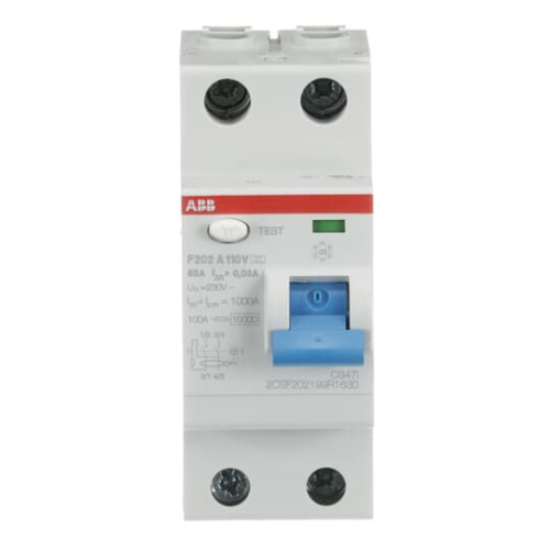 F202 A-63/0.03 110V Residual Current Circuit Breaker 2P Type A 30 mA