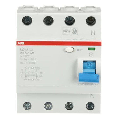 F204 A-25/0.3 Residual Current Circuit Breaker 4P Type A 300 mA