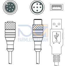 The Connection cable from . Suitable for: LSIS 223 series stationary 2D-code readers; Suitable for interface: USB; Connection 1: Connector, M12, Axial, Male, A-coded, 5 -pin; Connection 2: Connector