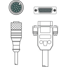 The Interconnection cable from . Suitable for: BCL 900i series bar code reader; Connection 1: Connector, M12, Axial, Female, A-coded, 17 -pin; Connection 2: Sub-HD, Axial, Male, 25 -pin; Shielded: Y