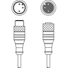 The Interconnection cable from . Connection 1: Connector, M12, Axial, Female, A-coded, 3 -pin; Connection 2: Connector, M12, Axial, Male, A-coded, 3 -pin; Shielded: No; Cable length: 600 mm; Sheathi