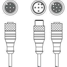 The Interconnection cable from . Suitable for: CML700i light curtains; Connection 1: Connector, M12, Axial, Female, A-coded, 5 -pin; Connection 2: Connector, M12, Axial, Male, A-coded, 5 -pin; Conne