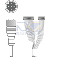 The Connection cable from . Suitable for interface: RS 232; Connection 1: Connector, M12, Axial, Female, A-coded, 5 -pin; Connection 2: JST ZHR; Shielded: Yes; Cable length: 3.000 mm; Sheathing mate