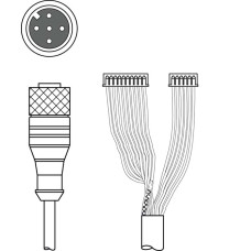 The Connection cable from . Suitable for interface: RS 232; Connection 1: Connector, M12, Axial, Female, A-coded, 5 -pin; Connection 2: JST ZHR; Shielded: Yes; Cable length: 3.000 mm; Sheathing mate