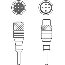 The Interconnection cable from .  Connection 1: Connector, M12, Axial, Female, A-coded, 5 -pin; Connection 2: Connector, M12, Axial, Male, A-coded, 5 -pin; Shielded: No; Cable length: 10,000 mm; She