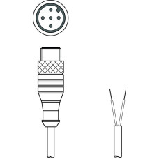 The Connection cable from .  Suitable for interface: PROFIBUS DP; Connection 1: Connector, M12, Axial, Male, B-coded, 4 -pin; Connection 2: Open end; Shielded: Yes; Cable length: 2,000 mm; Sheathing