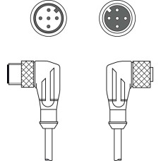 Suitable for interface: DeviceNet, CANopen; Connection 1: Connector, M12, Angled, Male, A-coded, 5 -pin; Connection 2: Connector, M12, Angled, Female, A-coded, 5 -pin; Shielded: Yes; Cable length: 3,0
