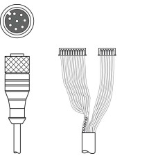 Connection cable Suitable for interface: RS 232; Connection 1: Connector, M12, Axial, Female, A-coded, 8 -pin; Connection 2: JST ZHR, 10 -pin, 6 -pin; Shielded: Yes; Cable length: 3,000 mm; Sheathing
