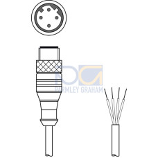 The Connection cable from . Suitable for interface: Ethernet; Connection 1: Connector, M12, Axial, Male, D-coded, 4 -pin; Connection 2: Open end; Shielded: Yes; Cable length: 30,000 mm; Sheathing m