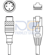 Interconnection cable Suitable for interface: Ethernet; Connection 1: Connector, M12, Axial, Male, D-coded, 4 -pin; Connection 2: RJ45; Shielded: Yes; Cable length: 10,000 mm; Sheathing material: PUR