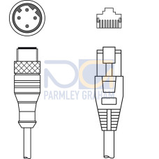 Interconnection cable Suitable for interface: Ethernet; Connection 1: Connector, M12, Axial, Male, D-coded, 4 -pin; Connection 2: RJ45; Shielded: Yes; Cable length: 2,000 mm; Sheathing material: PUR