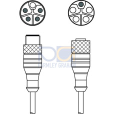 Interconnection cable Connection 1: Connector, M12, Axial, Male, L-coded, 5 -pin; Connection 2: Connector, M12, Axial, female, L-coded, 5 -pin; Shielded: Nein; Cable length: 2,000 mm; Sheathing mater