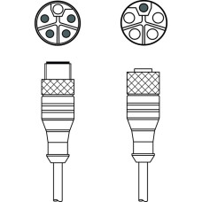 Interconnection cable Connection 1: Connector, M12, Axial, Male, L-coded, 5 -pin; Connection 2: Connector, M12, Axial, female, L-coded, 5 -pin; Shielded: Nein; Cable length: 2,000 mm; Sheathing mater