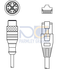 Suitable for interface: Ethernet; Connection 1: Connector, M12, Axial, Male, X-coded, 8 -pin; Connection 2: RJ45; Shielded: Yes; Cable length: 2,000 mm; Sheathing material: PUR