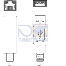 Adapter cable Suitable for: Ethernet; Number of connections: 2 Piece(s); Connection 1: RJ45; Connection 2: USB