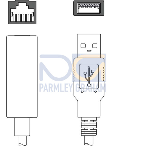 Adapter cable Suitable for: Ethernet; Number of connections: 2 Piece(s); Connection 1: RJ45; Connection 2: USB
