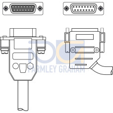The Interconnection cable from . Connection 1: Sub-D, Axial, Female, 15 -pin; Connection 2: Sub-D, Angled, Male, 15 -pin; Shielded: Yes; Cable length: 7.000 mm;
