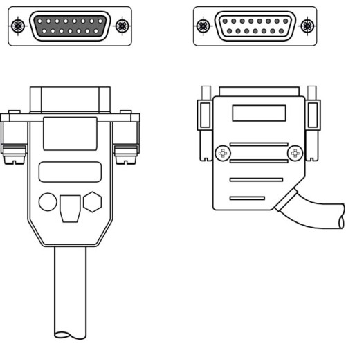 The Interconnection cable from . Connection 1: Sub-D, Axial, Female, 15 -pin; Connection 2: Sub-D, Angled, Male, 15 -pin; Shielded: Yes; Cable length: 7.000 mm;