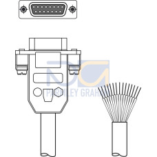 The Interconnection cable from . Connection 1: Sub-D, Axial, Female, 15 -pin; Connection 2: Sub-D, Angled, Male, 15 -pin; Shielded: Yes; Cable length: 3.000 mm;