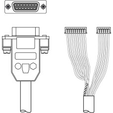 The Interconnection cable from . Suitable for interface: RS 232, RS 485; Connection 1: Sub-D, Axial, Female, 15 -pin; Connection 2: JST ZHR; Shielded: Yes; Cable length: 3.000 mm;