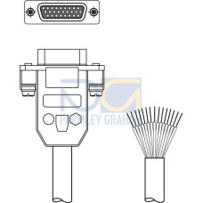 The Connection cable from . Connection 1: Sub-D, Axial, Female, 26 -pin; Connection 2: Open end; Shielded: Yes; Cable length: 5.000 mm; Sheathing material: PVC;
