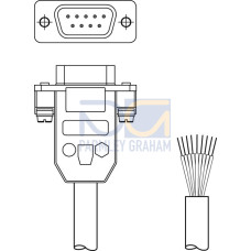 The Interconnection cable from . Suitable for interface: RS 232; Connection 1: Sub-D, Axial, Male, 9 -pin; Connection 2: Open end; Shielded: No; Cable length: 300 mm; Sheathing material: PVC;