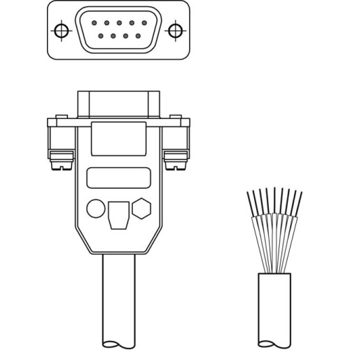 The Interconnection cable from . Suitable for interface: RS 232; Connection 1: Sub-D, Axial, Male, 9 -pin; Connection 2: Open end; Shielded: No; Cable length: 300 mm; Sheathing material: PVC;