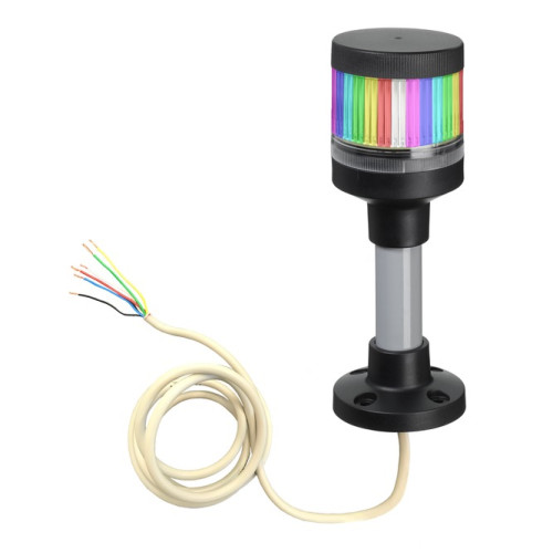 Signaling column Signaling: Optical; Current consumption, max.: 70 mA; Connection: Cable, soldered to lens / open end, 6 -wire, 1,500 mm; Design: Cylindrical; Diameter: 70 mm; Illuminant: LED/24V; Le