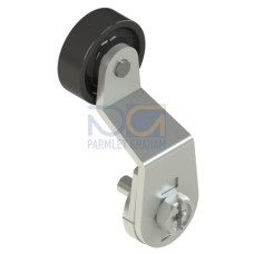The Actuator from . Dimensions: 27,5 mm x 20 mm x 40 mm; Type of fastening: Through-hole mounting; Design: Angled; Area of application: Heavy duty; Mounting bore holes: 90&deg; to key direction; Materia