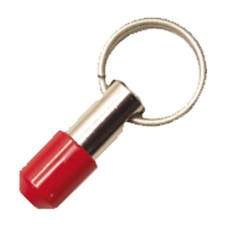 Rope end piece Dimensions: 16 mm x 66.7 mm; Material: Steel, galvanized, Plastic; Functions: Rope quick fastener, Red protective cap