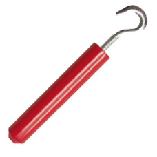 Adjustable clamping bolt Dimensions: 16 mm; Material: Steel, galvanized, Plastic; Length: 112 mm ... 142 mm; Functions: Adjustable with lock nut, Rope quick fastener, Red protective cap