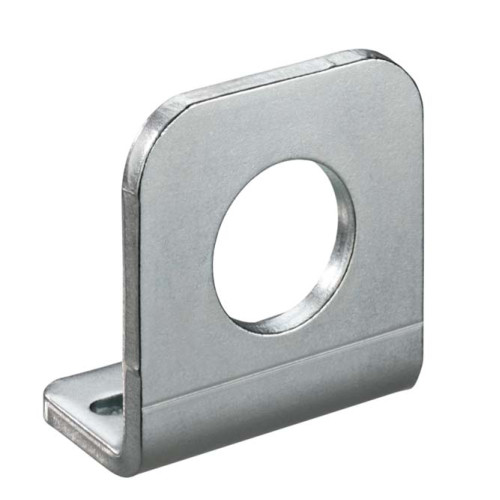 Mounting bracket Suitable for: 318 series sensors; Diameter, inner: 21 mm; Design of mounting device: Angle, L-shape; Fastening, at system: Through-hole mounting; Mounting bracket, at device: Screw t