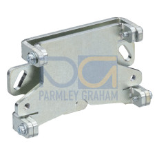 Suitable for: RSL 200 safety laser scanner; Version: Mounting system, adjustability in 2 axes; Type of fastening, at system: Through-hole mounting; Type of fastening, at device: Screw type; Swivel ra