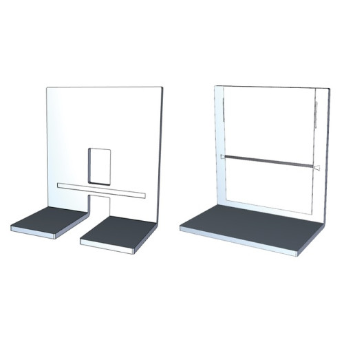 Type of article: Alignment aid for fast and reproducible alignment of RK46C.DL above the conveyor belt. For a reliable operation, the RK46C.DL should always be aligned with this alignment aid