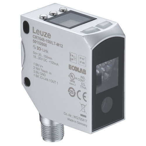 Special version: RGB color output via IO-Link; Operating range: 20 ... 150 mm; Light source: LED, White; Supply voltage: 18 ... 30 V, DC; Digital switching outputs: 3 Piece(s); Connection: Connector,