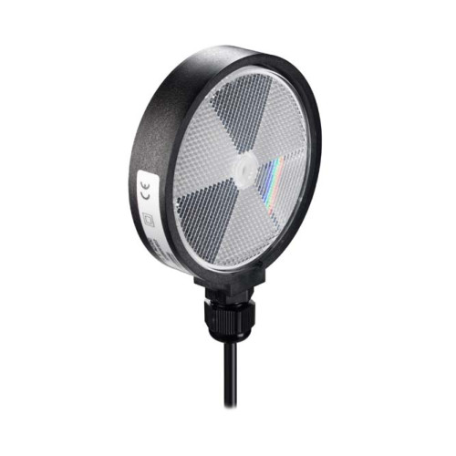 The Reflector from . Supply voltage: 24 V, AC/DC; Connection: Cable, 5.000 mm, 2 -wire; Design: Round; Reflection surface diameter: 78 mm; Material: Plastic; Base material: Plastic; Chemical designa