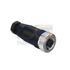 The Connector from . Connection: Connector with screw terminals, M12, Axial, Female, A-coded, 8 -pin;